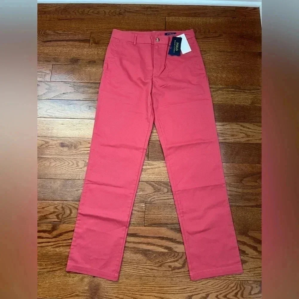 NWT- Polo Ralph Lauren Boys Lightweight Salmon Casual Pants Sz 18